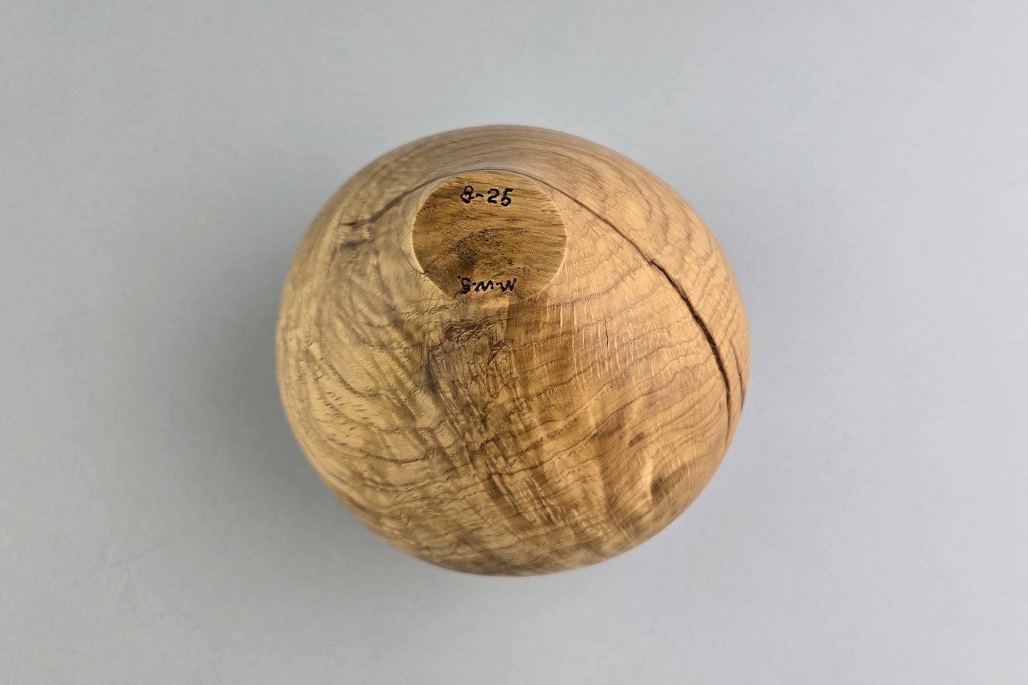 Spalted White Oak Burl Hollow Form/Walnut Finial