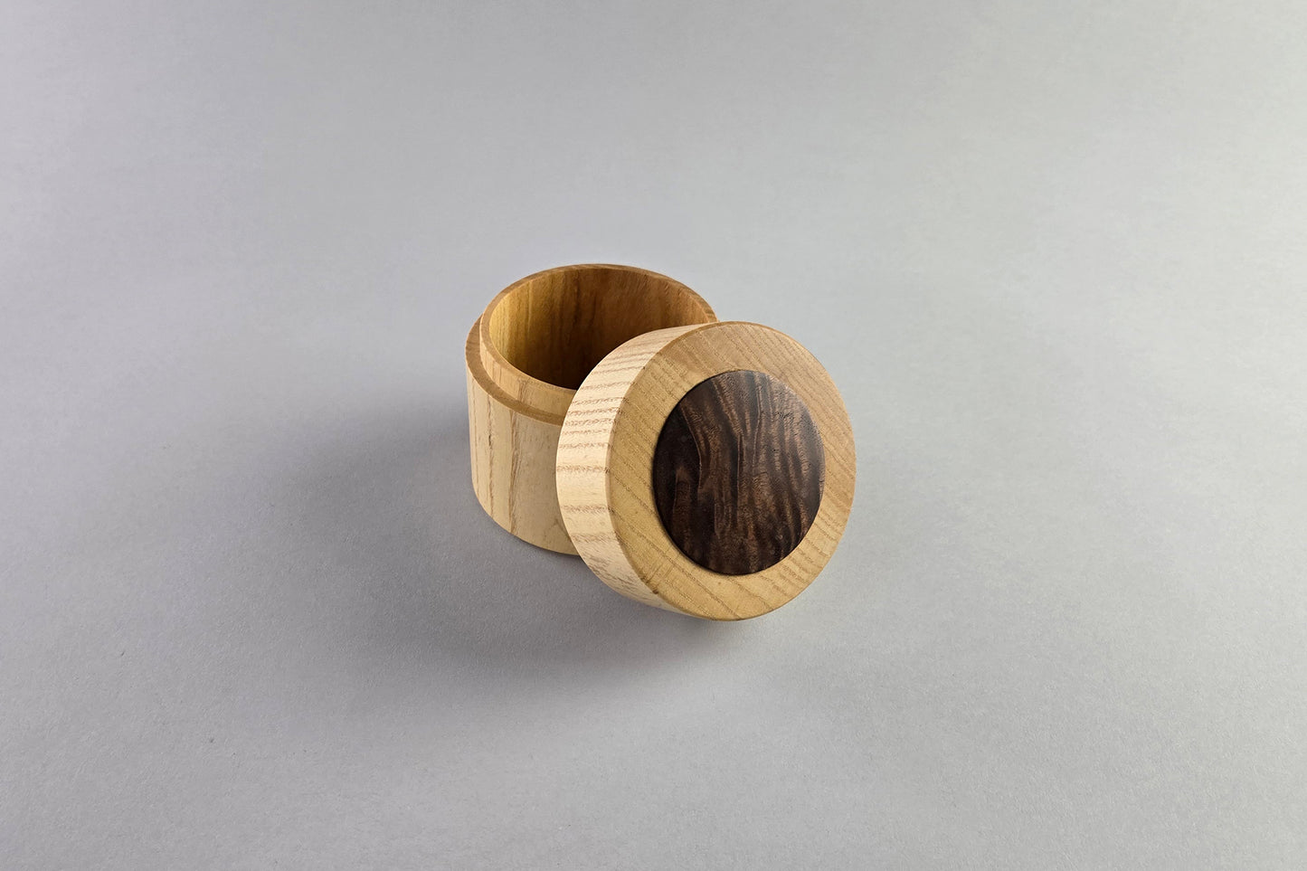 Ash Box with Walnut Burl Inlay