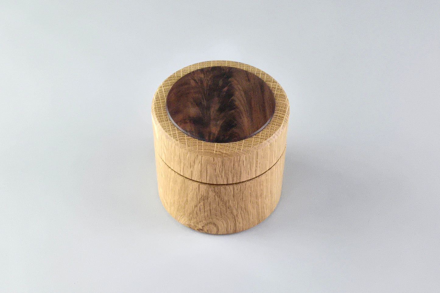 White Oak Box with Walnut Burl Inlay
