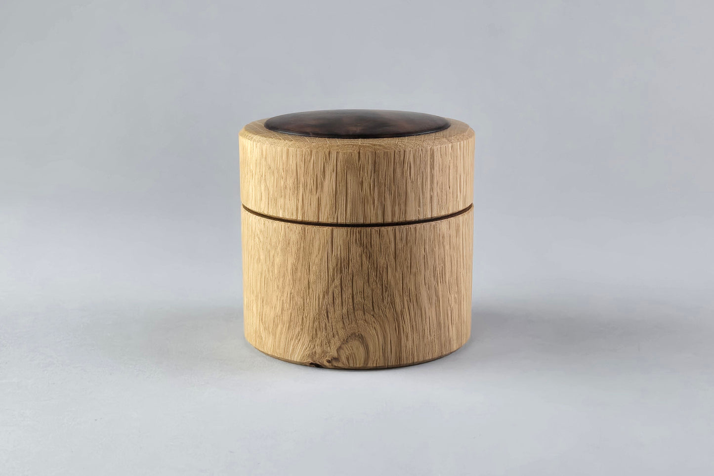 White Oak Box with Walnut Burl Inlay