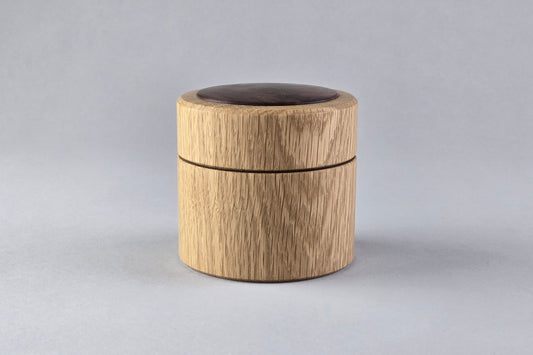 White Oak Box with Walnut Burl Inlay