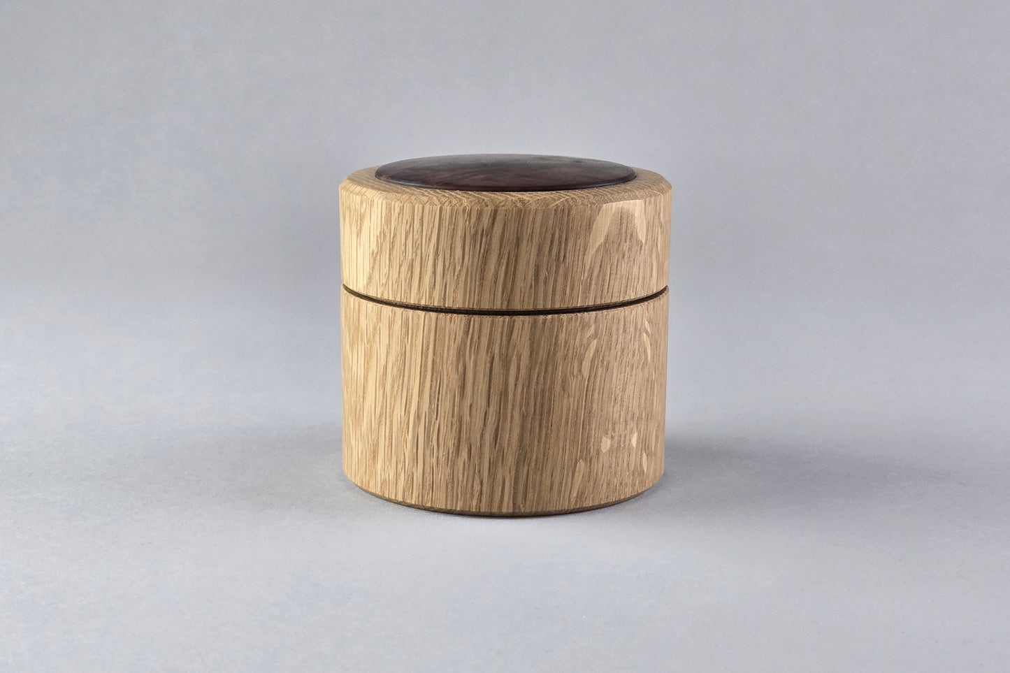 White Oak Box with Walnut Burl Inlay