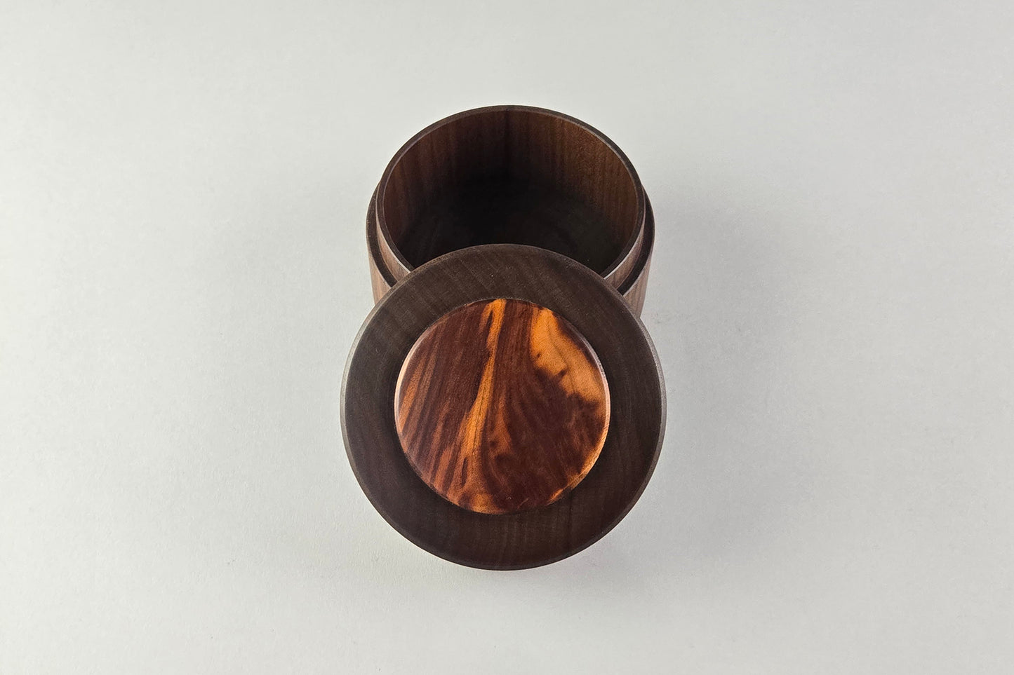 Walnut Salt Box with Cherry Inlay