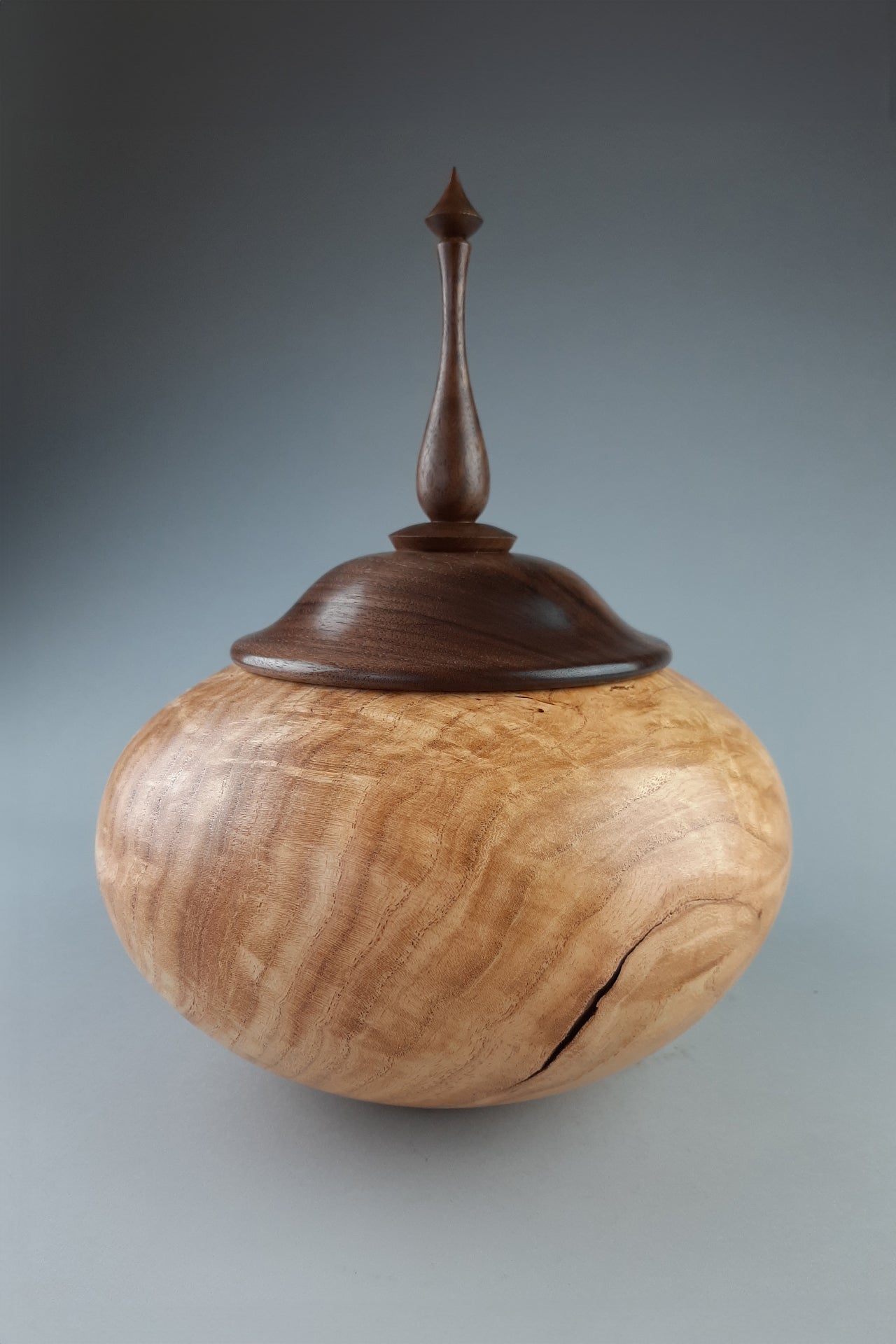 Locust Hollow Form from crotch with Walnut Cap & Finial