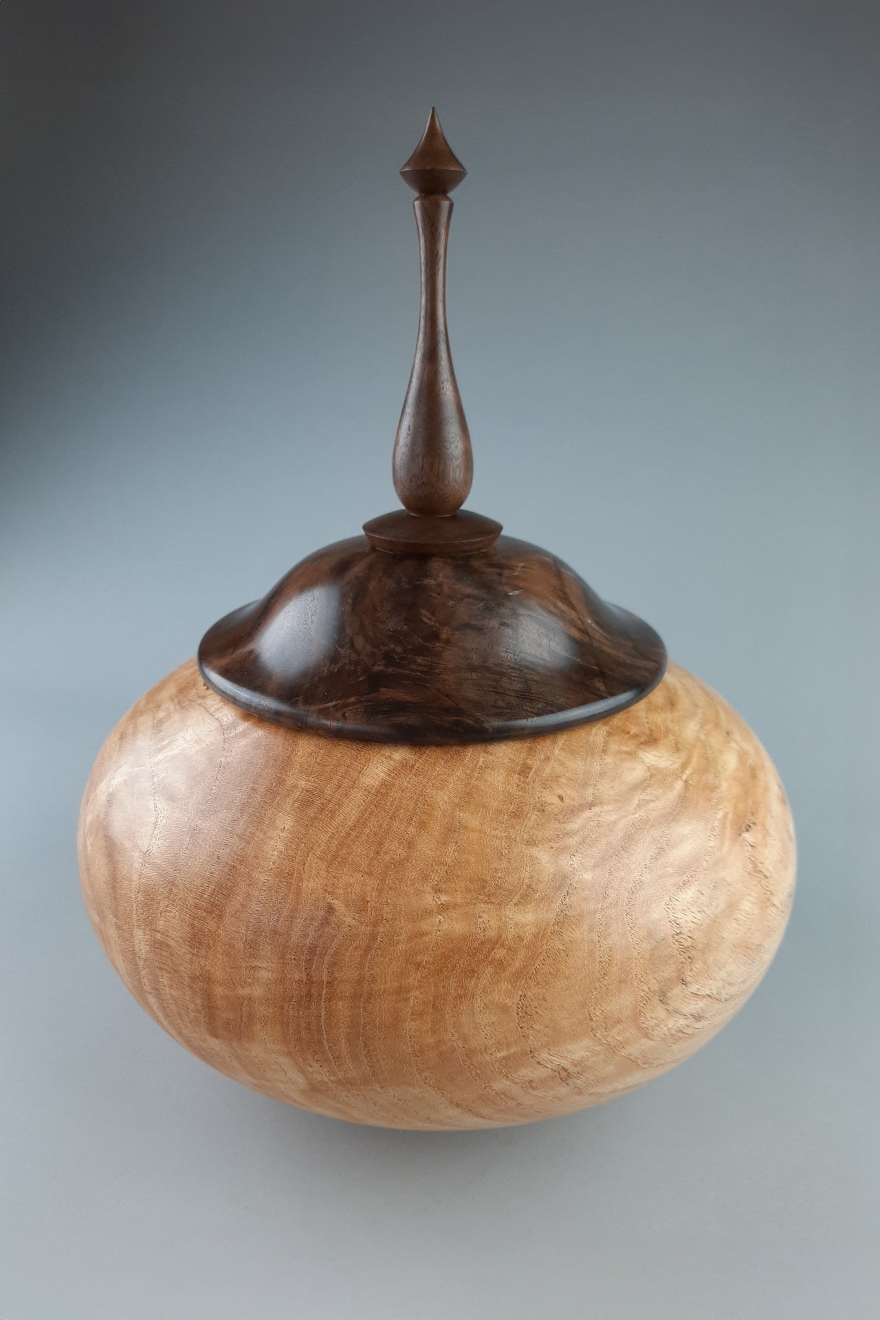 Locust Hollow Form from crotch with Walnut Cap & Finial