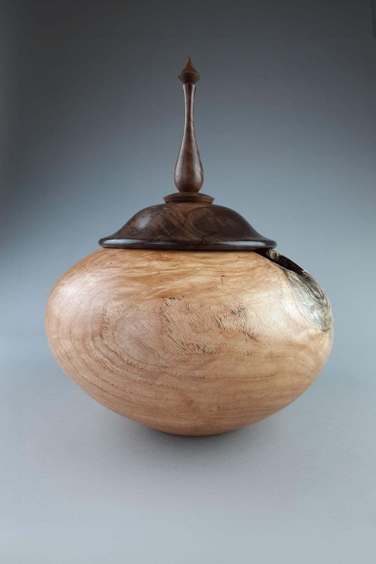 Locust Hollow Form from crotch with Walnut Cap & Finial