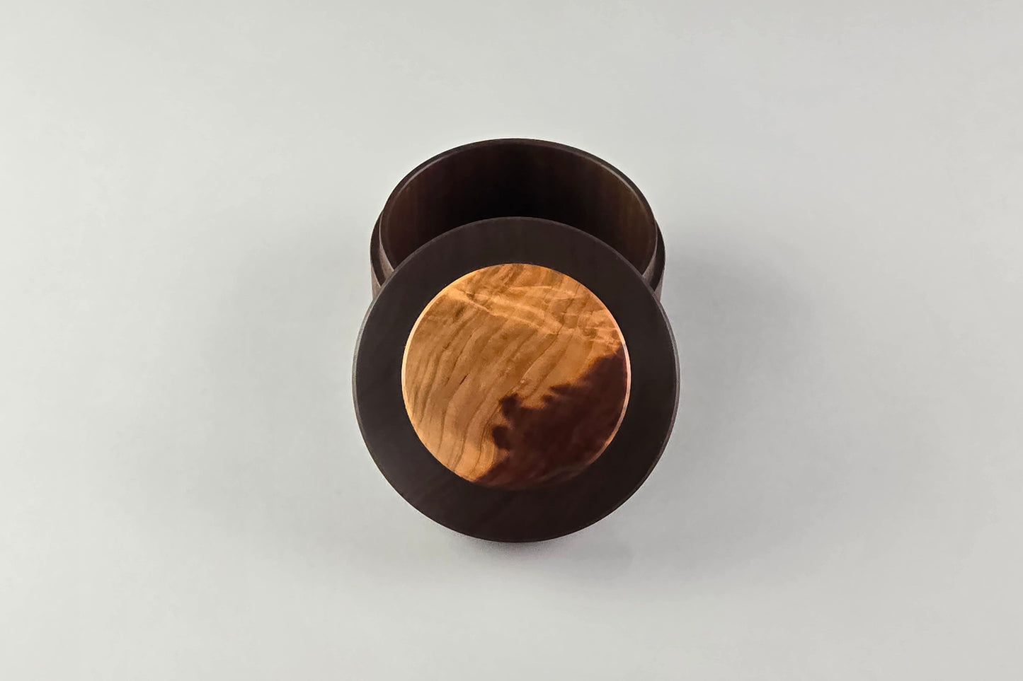 Walnut Salt Box with Cherry Inlay