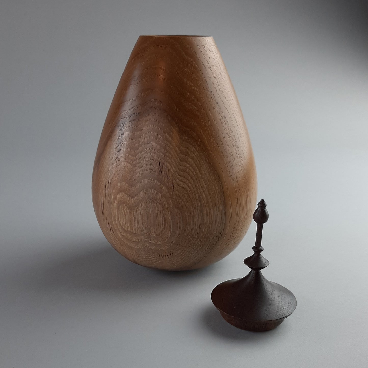 Hickory Hollow Form with Walnut Finial