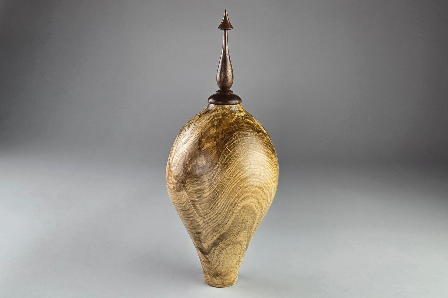 Oak Burl Hollow Form w/Walnut finial