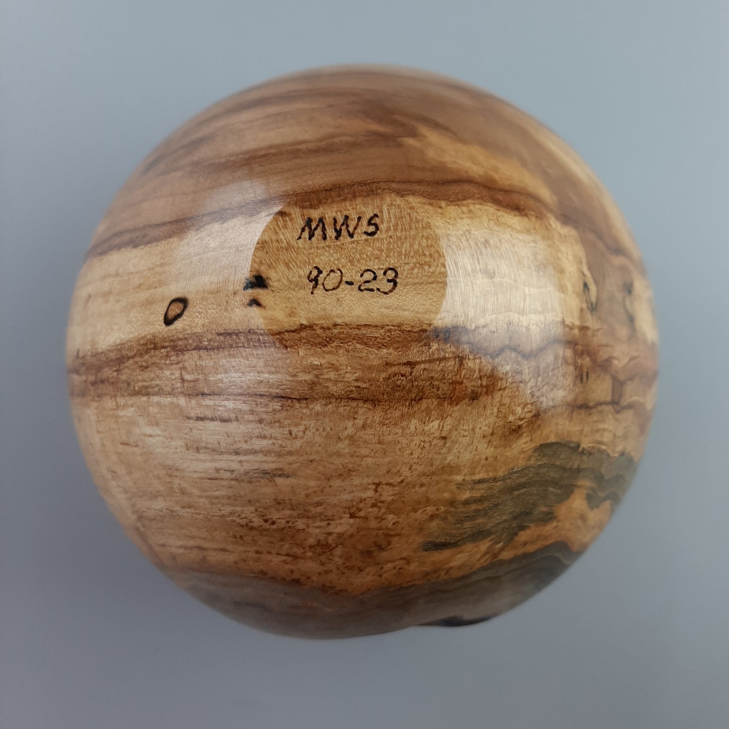 Spalted Maple Hollow Form with Mesquite Cap