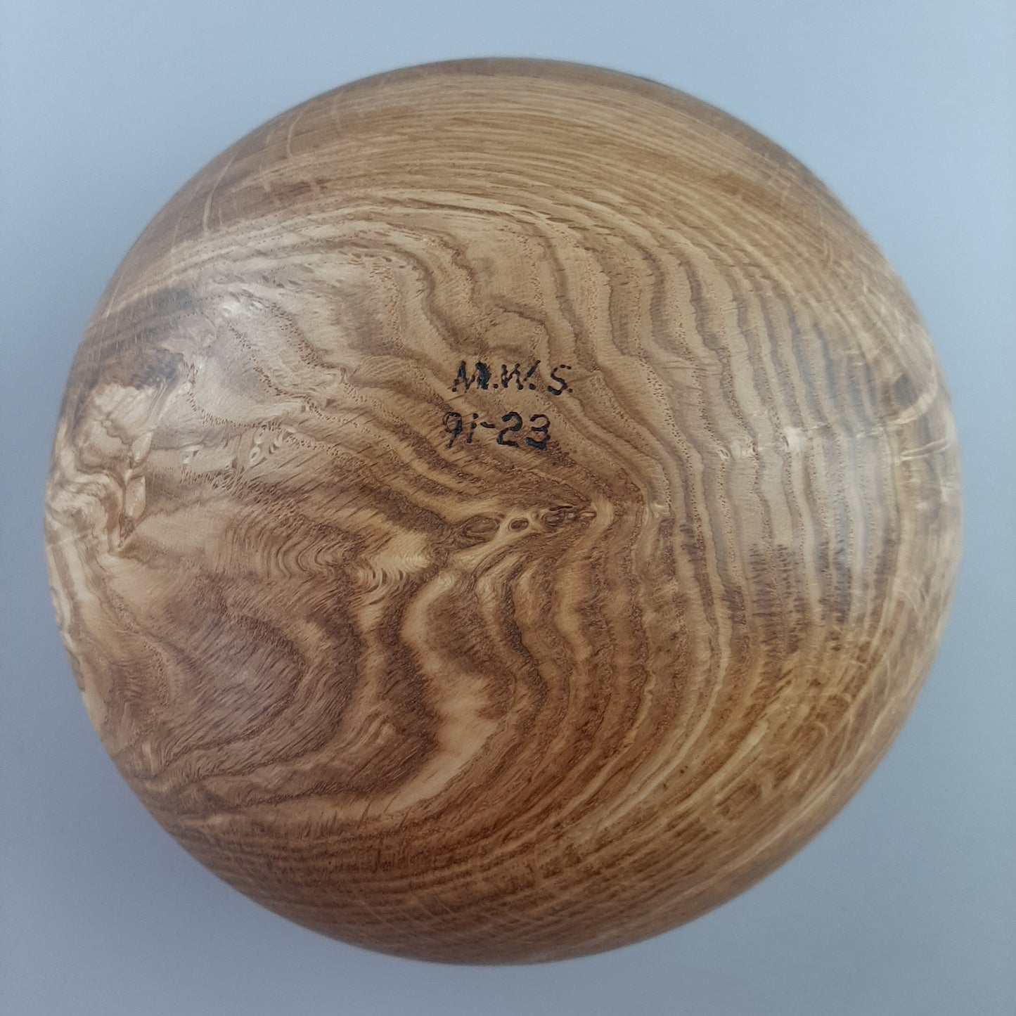 White Oak Burl Hollow Form with Texas Ebony Cap