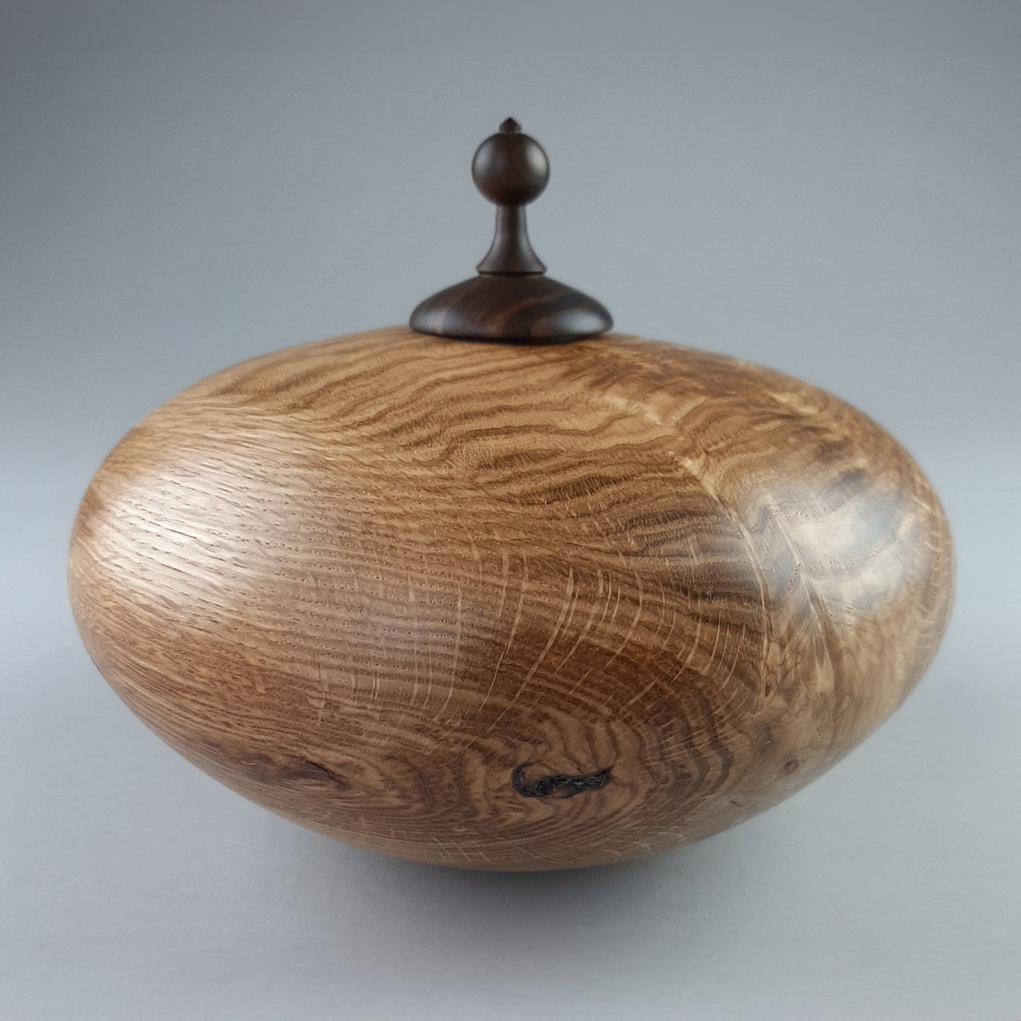 White Oak Burl Hollow Form with Texas Ebony Cap